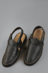 Black Round Toe Peshawari Sandal